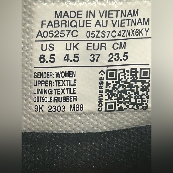 Converse Chuck Taylor All Star Tortoise High Lift Platform Black A05257C Sz 6.5 - Picture 14 of 16